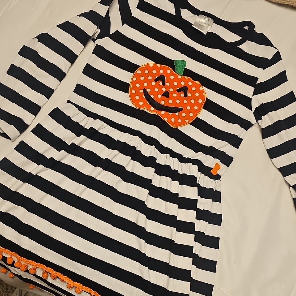 Striped Pumpkin Halloween Costume Dress for Kids